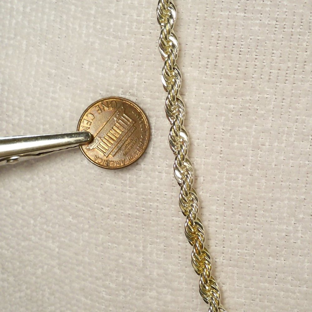 NEW Rope Chain GS Silver Necklace - Picture 6 of 6